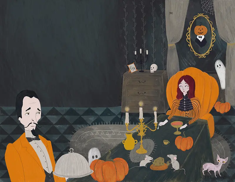 Butler serving dinner