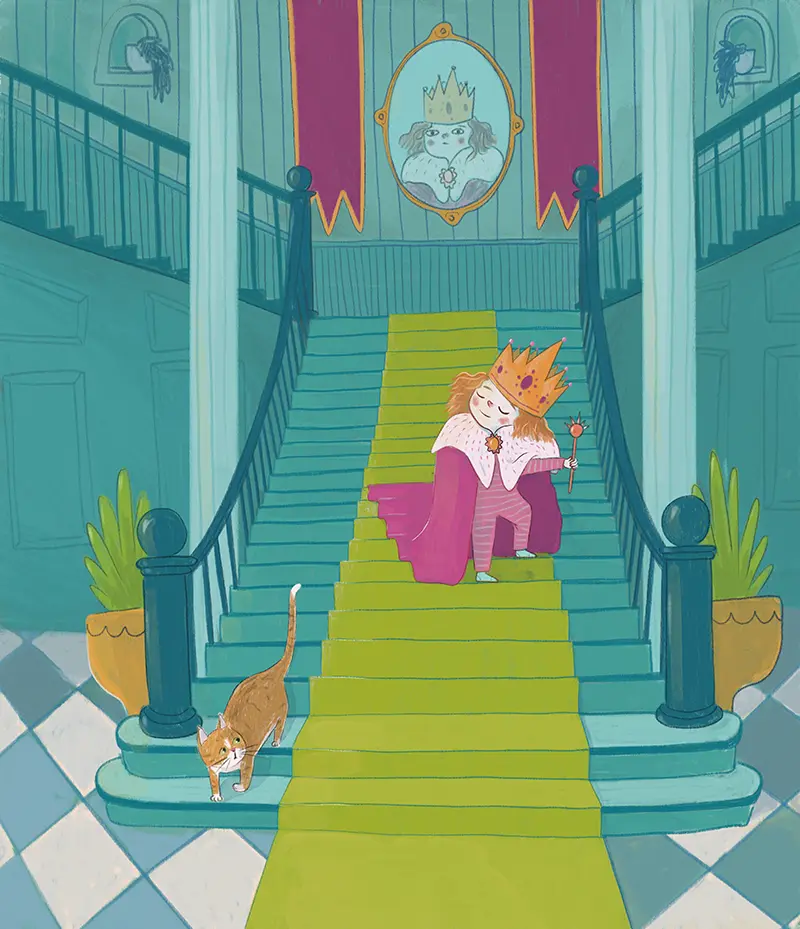 I'm a queen in pyjamas and her cat